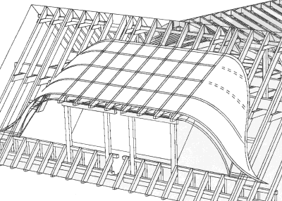 Dachstuhl mit Fledermausgaube